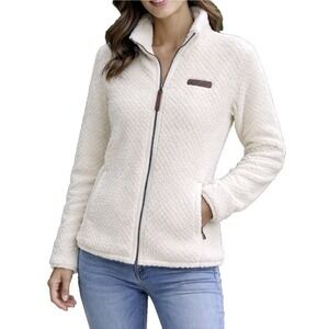 Columbia Fire Side™ II Sherpa FZ Women's Jacket Size 1X Cream White EUC!!